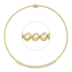 Collier aus 750 Gold Gelbgold 17 Diamanten 1,43ct TW-SI L:42cm Zarge