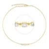 Collier aus 750 Gold Gelbgold 3 Diamanten 0,66ct TW-SI L:42cm Zarge