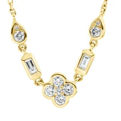 Collier aus 750 Gold Gelbgold 11 Diamanten 0,33ct L:45,7cm