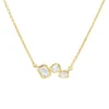 Collier aus 750 Gold Gelbgold 3 Diamanten 0,4ct TW-SI L:45cm Zarge