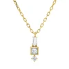 Collier aus 750 Gold Gelbgold 3 Diamanten 0,17ct TW-SI L:45,7cm