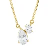 Collier aus 750 Gold Gelbgold 2 Diamanten 0,39ct TW-SI L:45cm