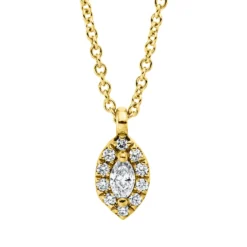 Collier aus 750 Gold Gelbgold 11 Diamanten 0,15ct TW-SI L:45cm