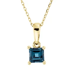 Collier aus 750 Gold Gelbgold Topas 0,42ct London Blue L:45cm 4er-Krappe