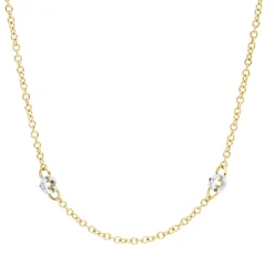 Collier aus 750 Gold gelb/weiß 80 Brillanten 0,21ct TW-SI L:45,7cm