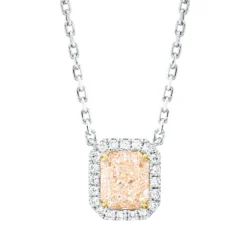 Collier aus 750 Gold gelb/weiß 21 Diamanten 1,64ct L:45,7cm