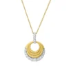 Collier aus 585 Gold gelb/weiß 18 Diamanten 0,33ct TW-PI L:45cm mattiert