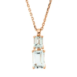 Collier aus 750 Gold Rotgold 2 Amethyste 0,89ct grün L:45cm 4er-Krappe