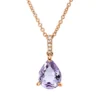 Collier aus 750 Gold Rotgold Amethyst 1,5ct pink 5 Diamanten 0,02ct TW-SI