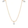 Collier aus 750 Gold Rotgold 3 Brillanten 0,09ct TLB-SI L:46cm