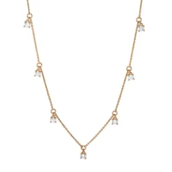 Collier aus 750 Gold Rotgold 7 Brillanten 0,43ct W-SI L:45cm