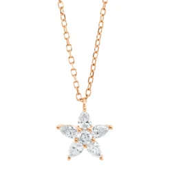 Collier aus 750 Gold Rotgold 6 Diamanten 0,29ct L:45,7cm