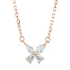 Collier aus 750 Gold Rotgold 4 Diamanten 0,17ct TW-VSI L:45,7cm