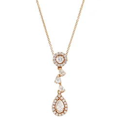 Collier aus 750 Gold Rotgold 34 Diamanten 0,54ct L:45,7cm