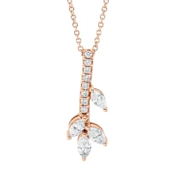 Collier aus 750 Gold Rotgold 12 Diamanten 0,34ct L:45,7cm