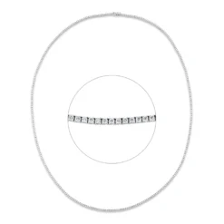 Collier aus 750 Gold Weißgold 348 Brillanten 10,4ct TW-VSI L:83cm