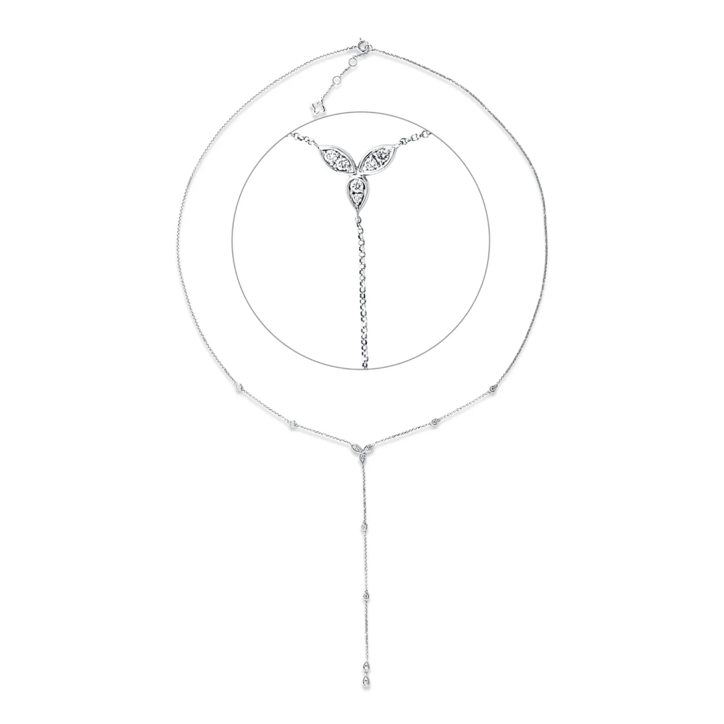 Collier aus 750 Gold Weißgold 16 Brillanten 0,29ct TW-SI L:49,7cm