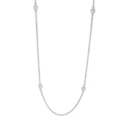 Collier aus 750 Gold Weißgold 7 Brillanten 0,21ct TTLB-SI L:43,2cm Zarge