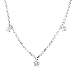 Collier aus 585 Gold Weißgold 9 Brillanten 0,46ct TW-SI L:45,7cm