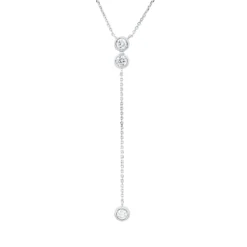 Collier aus 750 Gold Weißgold 3 Brillanten 0,3ct W-SI L:45cm