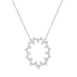 Collier aus 750 Gold Weißgold 24 Brillanten 1,33ct TW-SI L:45,7cm