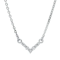 Collier aus 750 Gold Weißgold 7 Brillanten 0,05ct TW-SI L:45,7cm