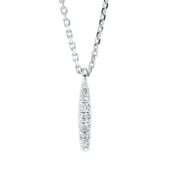 Collier aus 750 Gold Weißgold 7 Brillanten 0,03ct TW-SI L:45cm