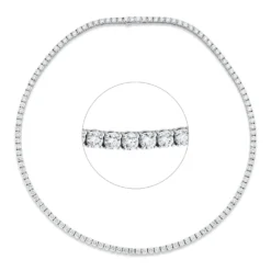 Collier aus 750 Gold Weißgold 120 Brillanten 18,15ct TW-SI L:45cm 4er-Krappe