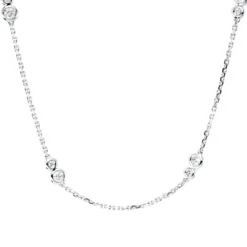 Collier aus 750 Gold Weißgold 16 Brillanten 0,46ct TW-VSI/SI L:43,2cm Zarge