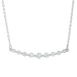 Collier aus 750 Gold Weißgold 9 Brillanten 0,25ct TW-SI L:45,7cm