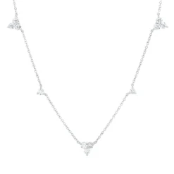 Collier aus 585 Gold Weißgold 13 Brillanten 1,04ct TW-SI L:45,7cm