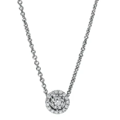 Collier aus 585 Gold Weißgold 24 Brillanten 0,12ct TW-SI L:45cm 4er-Krappe