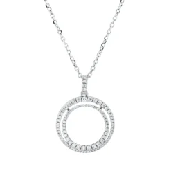 Collier aus 750 Gold Weißgold 95 Brillanten 0,51ct TW-VSI/SI L:45cm