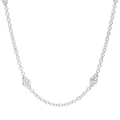 Collier aus 750 Gold Weißgold 10 Brillanten 0,51ct TW-SI L:45,7cm Zarge