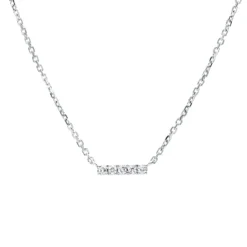 Collier aus 750 Gold Weißgold 5 Brillanten 0,03ct TW-PI L:40cm