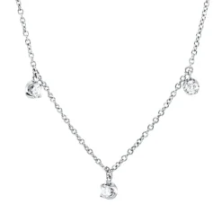 Collier aus 750 Gold Weißgold 7 Brillanten 0,49ct TW-SI L:45cm