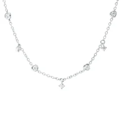 Collier aus 750 Gold Weißgold 13 Brillanten 0,73ct TW-SI L:40,6cm