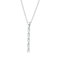 Collier aus 750 Gold Weißgold 5 Brillanten 0,07ct TW-SI L:45cm
