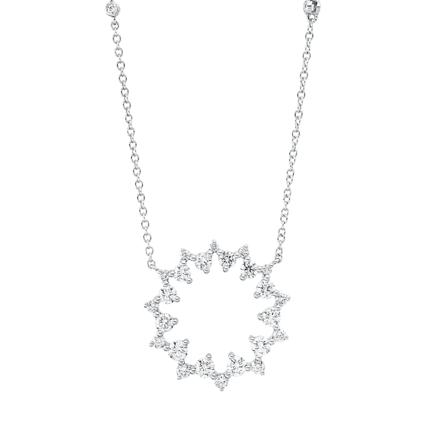 Collier aus 750 Gold Weißgold 26 Brillanten 1,42ct TW-SI L:45,7cm