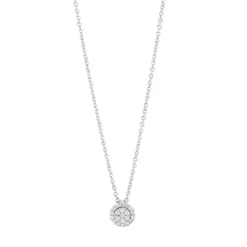 Collier aus 750 Gold Weißgold 21 Brillanten 0,1ct TW-SI L:45cm