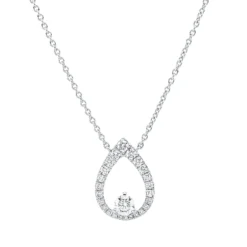 Collier aus 750 Gold Weißgold 27 Brillanten 0,46ct TW-VSI L:45cm
