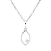 Collier aus 750 Gold Weißgold Brillant 0,02ct TW-SI L:45cm 4er-Krappe