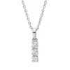 Collier aus 750 Gold Weißgold 3 Brillanten 0,11ct TW-SI L:45cm