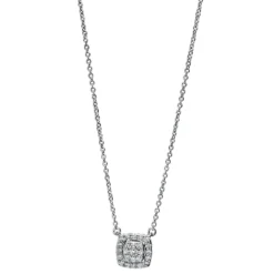 Collier aus 750 Gold Weißgold 25 Brillanten 0,15ct TW-SI L:45,7cm