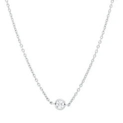 Collier aus 750 Gold Weißgold 5 Brillanten 0,4ct TW-SI L:45cm Zarge