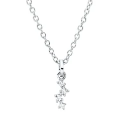 Collier aus 750 Gold Weißgold 4 Diamanten 0,02ct TW-SI L:45cm