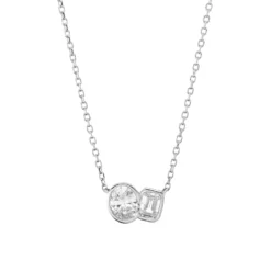 Collier aus 750 Gold Weißgold 2 Diamanten 0,52ct TW-SI L:45,7cm