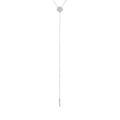 Collier aus 750 Gold Weißgold 35 Diamanten 0,08ct TW-SI L:45,7cm
