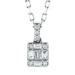 Collier aus 750 Gold Weißgold 12 Diamanten 0,09ct L:45,7cm