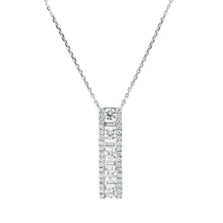 Collier aus 750 Gold Weißgold 43 Diamanten 0,68ct TW-SI L:45cm